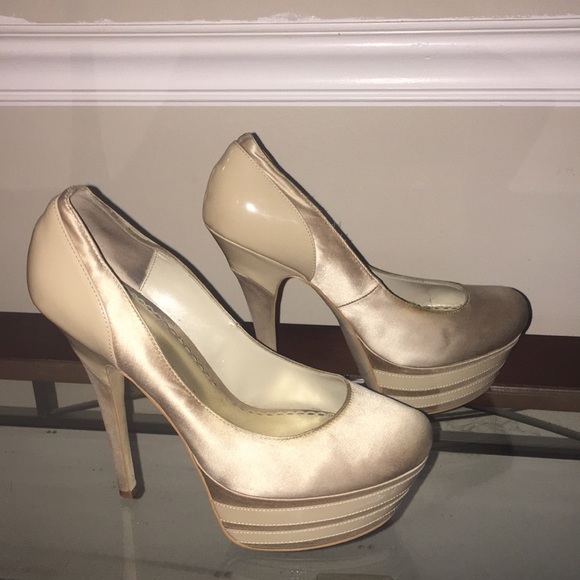 Nude satin platform heel - Picture 5 of 7